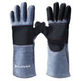 Animal Handling Gloves-IC ICLOVER Snake Bite Proof Gloves Kevlar Reinforced Leather Padding Palm & Fingers for Snake Reptile Bird Handling Cat Dog Training, Anti Bite Animal Protection Gloves -16INCH/14INCH