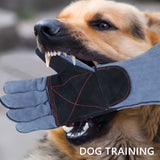Animal Handling Gloves-IC ICLOVER Snake Bite Proof Gloves Kevlar Reinforced Leather Padding Palm & Fingers for Snake Reptile Bird Handling Cat Dog Training, Anti Bite Animal Protection Gloves -16INCH/14INCH