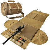 IC ICLOVER Shooting Mats Prone Padded, Tactical Shooting Mat with Widen Elbow Wings, Pockets, Molle Webbings, Bipod Holder, Roll Up Portable Waterproof Hunting Mats for Rifle Long Range Shooting