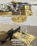 IC ICLOVER Shooting Mats Prone Padded, Tactical Shooting Mat with Widen Elbow Wings, Pockets, Molle Webbings, Bipod Holder, Roll Up Portable Waterproof Hunting Mats for Rifle Long Range Shooting