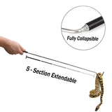 IC ICLOVER Collapsible Snake Hook Extend to 39.3 inch for Catching, Controlling, or Moving Snakes, Telescoping Pocket Retractable Stainless Steel Reptile Hook with Non-Slip Handle for Small Pet Snake