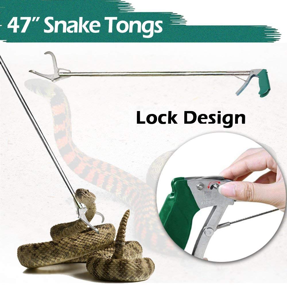 Heavy Duty for Extra Long Snake Tong Reptile Grabber Snake Catcher Wide Jaw