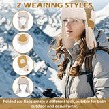 Winter Trapper Hat - Unisex Thermal Cap with Ear Flaps, Waterproof Ushanka Winter Hats with Warm Sherpa Lining Earflaps, Aviator Hat for Men Women Outdoor Cold Snow Ski Hunting Cycling Riding