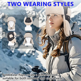 Winter Trapper Hat - Unisex Thermal Cap with Ear Flaps, Waterproof Ushanka Winter Hats with Warm Sherpa Lining Earflaps, Aviator Hat for Men Women Outdoor Cold Snow Ski Hunting Cycling Riding