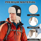 Winter Trapper Hat - Unisex Thermal Cap with Ear Flaps, Waterproof Ushanka Winter Hats with Warm Sherpa Lining Earflaps, Aviator Hat for Men Women Outdoor Cold Snow Ski Hunting Cycling Riding