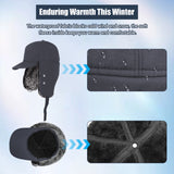 Winter Trapper Hat - Thermal Hats with Removable Mask & Earflaps, Waterproof Ushanka Russian Winter Cap Warm Faux Fur Ear Flap, 3-in-1 Fleece Lined Aviator Hat Men Women Snow Ski Hunting Cycling