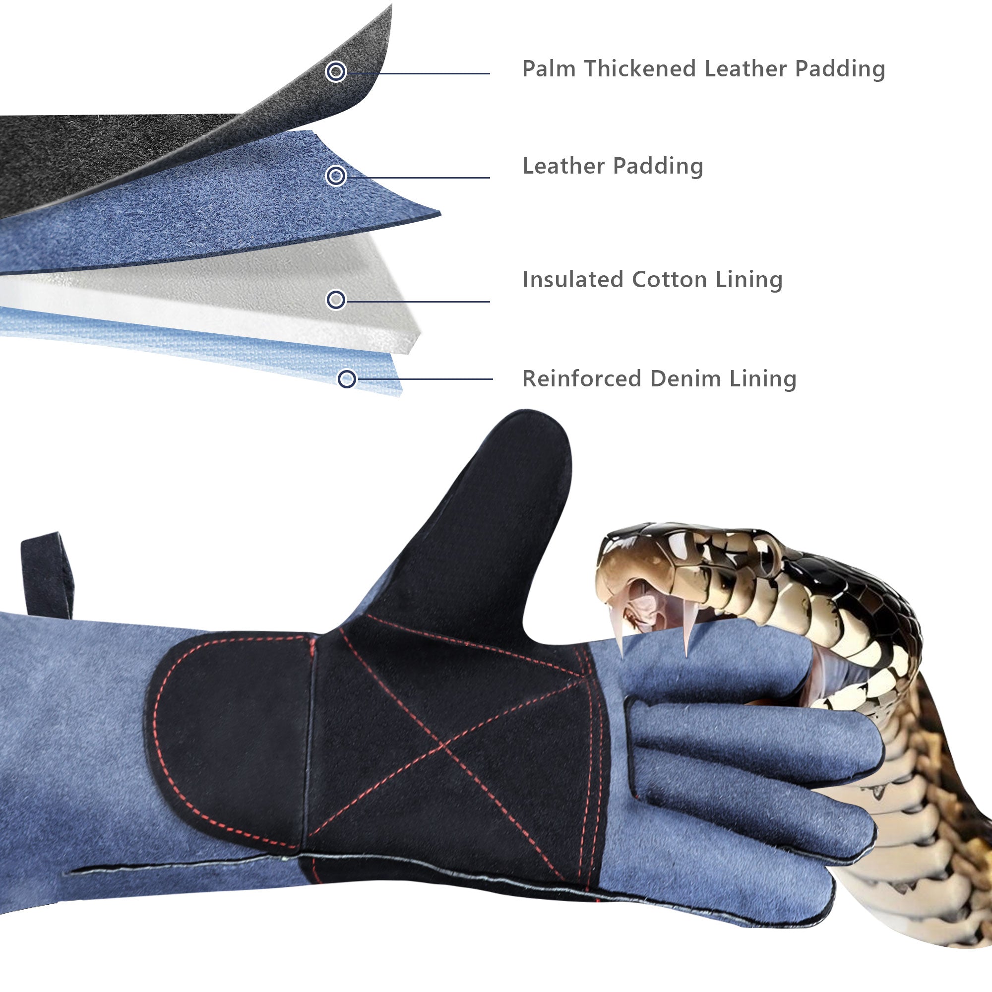 Animal Handling Gloves-IC ICLOVER Snake Bite Proof Gloves