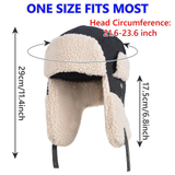 Winter Trapper Hat - Unisex Thermal Cap with Ear Flaps, Waterproof Ushanka Winter Hats with Warm Sherpa Lining Earflaps, Aviator Hat for Men Women Outdoor Cold Snow Ski Hunting Cycling Riding
