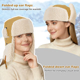 Winter Trapper Hat - Unisex Thermal Cap with Ear Flaps, Waterproof Ushanka Winter Hats with Warm Sherpa Lining Earflaps, Aviator Hat for Men Women Outdoor Cold Snow Ski Hunting Cycling Riding