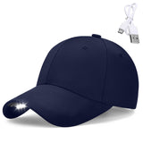LED Baseball Hat -3 Brightness Levels Headlamp Hands Free Visor Cap Head Light Hat with Built-in Rechargeable Lights with Typ-c Cablefor Men Women Outdoor Hiking Fishing Running Sport