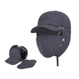 Winter Trapper Hat - Thermal Hats with Removable Mask & Earflaps, Waterproof Ushanka Russian Winter Cap Warm Faux Fur Ear Flap, 3-in-1 Fleece Lined Aviator Hat Men Women Snow Ski Hunting Cycling