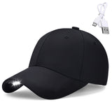 LED Baseball Hat -3 Brightness Levels Headlamp Hands Free Visor Cap Head Light Hat with Built-in Rechargeable Lights with Typ-c Cablefor Men Women Outdoor Hiking Fishing Running Sport