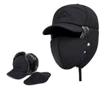 Winter Trapper Hat - Thermal Hats with Removable Mask & Earflaps, Waterproof Ushanka Russian Winter Cap Warm Faux Fur Ear Flap, 3-in-1 Fleece Lined Aviator Hat Men Women Snow Ski Hunting Cycling
