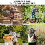 Mosquito Head Net Hat, Wide Brim Bug Netting Hat with Neck Flap UV Protection,Breathable Mosquito Mesh Sun Hat Adjustable Drawstring for Men Women Outdoor Fishing Gardening Hiking Camping Safari