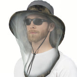 Mosquito Head Net Hat, Wide Brim Bug Netting Hat with Neck Flap UV Protection,Breathable Mosquito Mesh Sun Hat Adjustable Drawstring for Men Women Outdoor Fishing Gardening Hiking Camping Safari