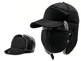 Winter Trapper Hat - Thermal Hats with Removable Mask & Earflaps, Waterproof Ushanka Russian Winter Cap Warm Faux Fur Ear Flap, 3-in-1 Fleece Lined Aviator Hat Men Women Snow Ski Hunting Cycling