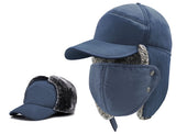 Winter Trapper Hat - Thermal Hats with Removable Mask & Earflaps, Waterproof Ushanka Russian Winter Cap Warm Faux Fur Ear Flap, 3-in-1 Fleece Lined Aviator Hat Men Women Snow Ski Hunting Cycling