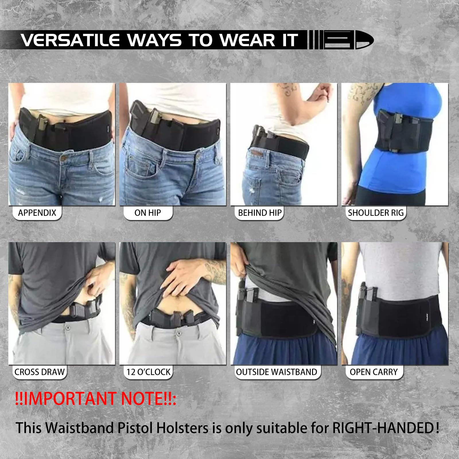 Belly Band Holster AOMAGO Concealed Carry For Glock, S&W