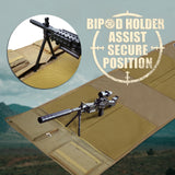 IC ICLOVER Shooting Mat, Tactical Prone Padded Shooting Mats, with 2 Pockets & Molle Webbings & Bipod Holder, Extra Large Non-Slip Waterproof Foldable Pad Blanket for Long Range Rifle Shooting Hunting