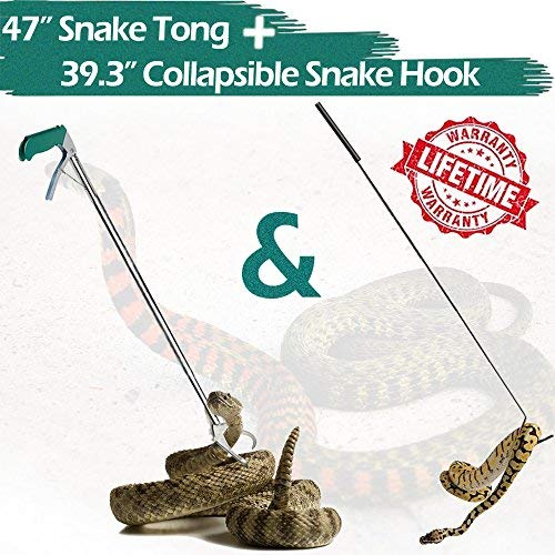 Snake Hook Safety Retractable Professional Reptile Snake Catching Tool  Reptiles Stainless Steel Hook Accessories Safe Distance