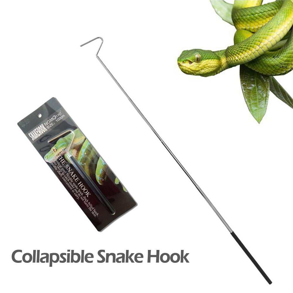 2 in 1 Collapsible Snake Hook, Adjustable Snake Tong Snake Grabber