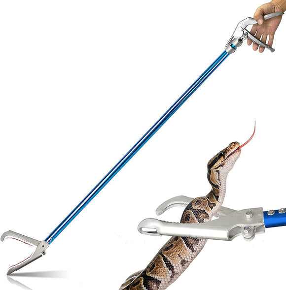 IC ICLOVER 52 Inch Aluminum Alloy Snake Tongs, Professional Standard All-in-One Reptile Grabber Rattle Snake Catcher